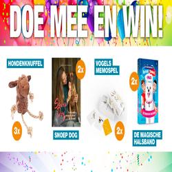 Win een hondenknuffel, memospel of halsband